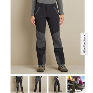 Duluth Trading Co Flurrious Work Pants Black Gray Womens 8x31 Gorp Stretch